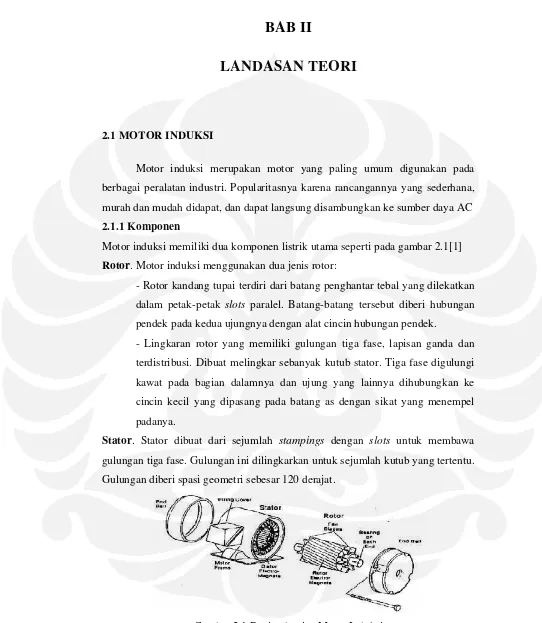 Gambar 2.1 Bagian-bagian Motor Induksi  