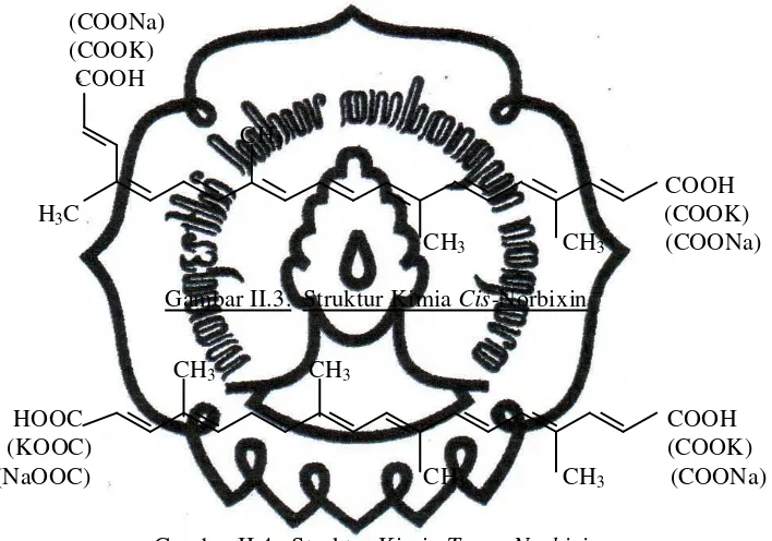 Gambar II.4.  Struktur Kimia Trans-Norbixin 