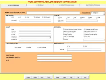 Gambar 3. Layar Form Data Perusahaan  b.  Pemodalan 
