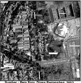 Gambar 13. Foto udara (Bagian Wilayah Kota Tangerang) Korelasi antar variabel 