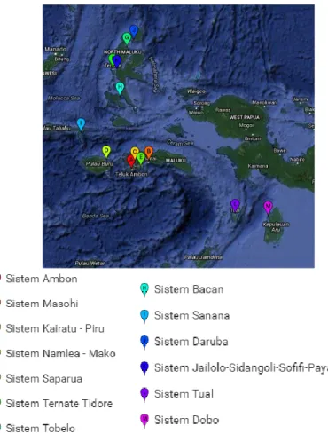 Gambar 4. 3 Letak Pembangkit di Maluku Utara dan Maluku  Selatan