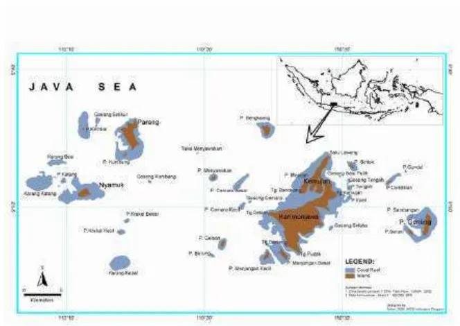 Gambar 3. Peta lokasi wilayah penelitian Taman Nasional Karimunjawa  