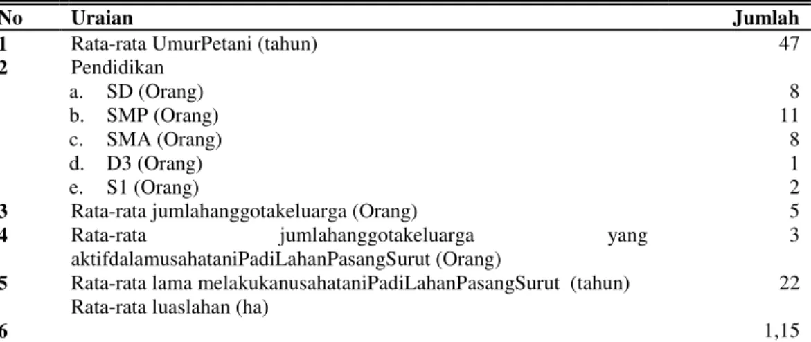 Tabel  4.  Rata-rata  Penggunaan  Sarana  Produksi  Padi  di  Lahan  Pasang  Surut  Waduk  Gajah  Mungkur  Desa  Sumberejo  Kecamatan  Wuryantoro  Kabupaten Wonogiri 