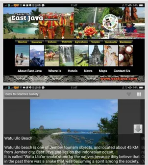 Gambar 1. Desain interface indonesia tour Travel to East Java 