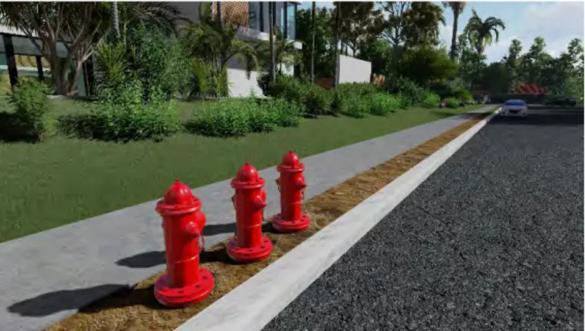 Gambar 9. Ilustrasi penempatan pipa hydrant di jalan