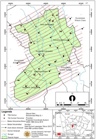 Gambar  2.  Peta  Flownets  Sebagian  Kecamatan  Klaten Tengah. 