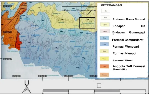 Gambar 2. Peta Geologi Daerah Malang Selatan dan Sekitarnya, Jawa Timur  [5]