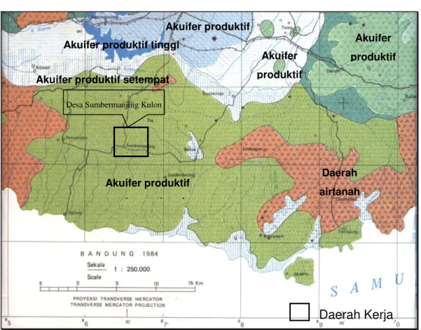 Gambar 3. Peta Hidrogeologi Daerah Malang Selatan dan Sekitarnya, Jawa Timur  [6] Kondisi Topografi 