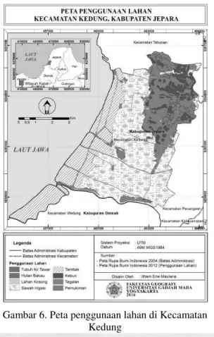Gambar 6. Peta penggunaan lahan di Kecamatan  Kedung