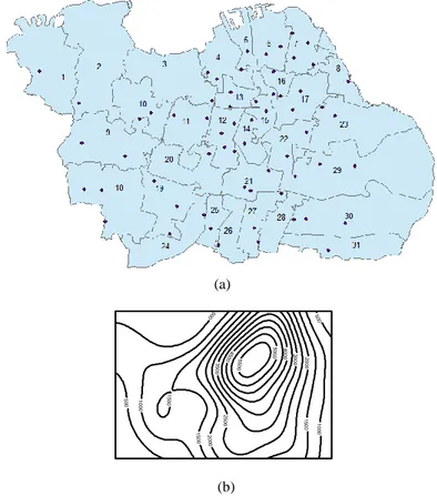 Gambar 4.1 (a) Planar Point Pattern Lokasi Puskesmas di Surabaya  