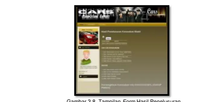 Gambar 3.8. Tampilan  Form Hasil Penelusuran 