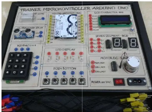Gambar 3. Rancangan Desain Trainer Mikrokontroller  Arduino Uno 