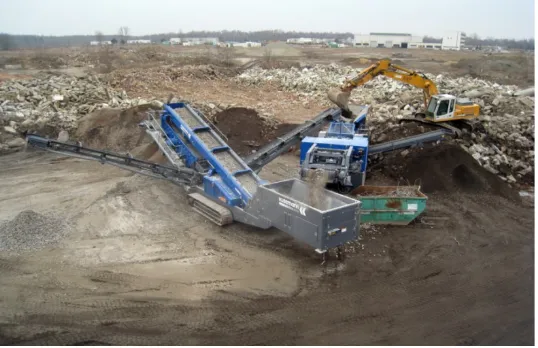 Gambar 1   Proses Crushing limbah beton