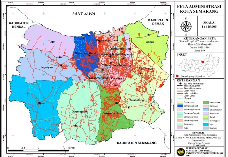 Gambar 4.1 Peta Administrasi Kota Semarang 