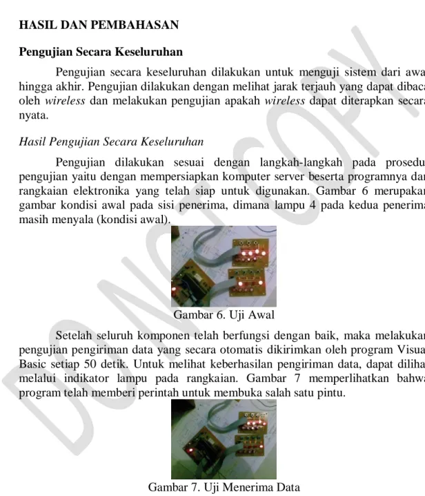 Gambar 6. Uji Awal 