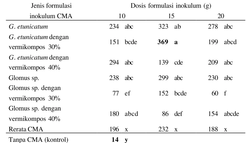 Gambar 13. Hifa (a) dan vesikel (b)  pada akar semai jati Muna pada umur 12 MST 