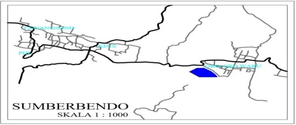 Gambar 1. Peta Desa Sumberbendo,   Kecamatan Saradan, Kabupaten Madiun  