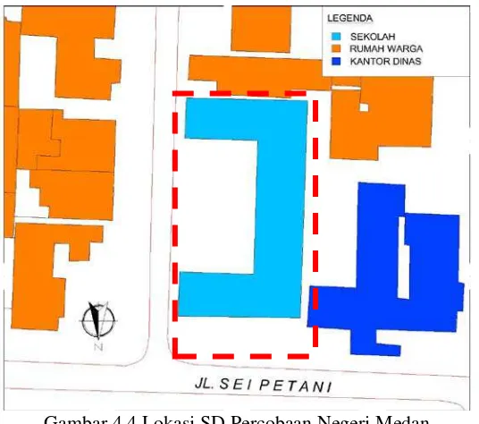 Gambar 4.4 Lokasi SD Percobaan Negeri Medan  