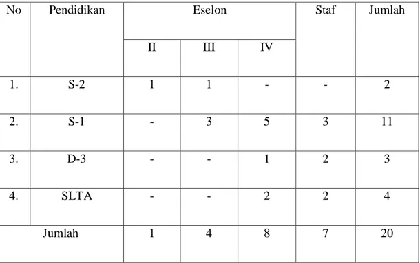 Tabel 4.2 Kondisi SDM Berdasarkan Pendidikan dan Jabatan 