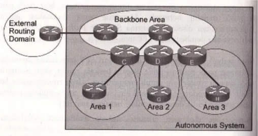 Gambar 2.1. Ilustrasi area OSPF  (Sumber : Sofana, 2012) 