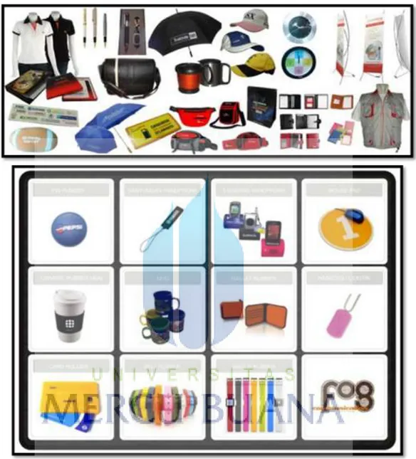 Gambar 3.2 Macam-macam Merchandise  (Sumber: www.fogcomunication.com)  E.  Ilustrasi dan Layout 