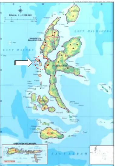 Gambar 1. Peta Lokasi Penelitian, Perairan Ternate Selatan, Maluku Utara 