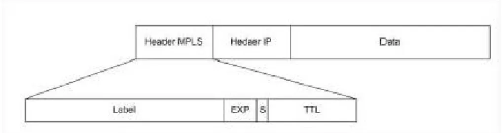 Gambar 2.7 Pemetaan Header Paket MPLS 