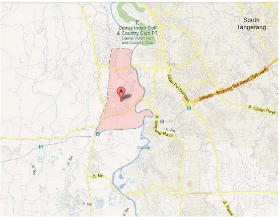 Gambar 4.3. Peta Kabupaten Tangerang, Terletak di Sebelah Barat DKI Jakarta 