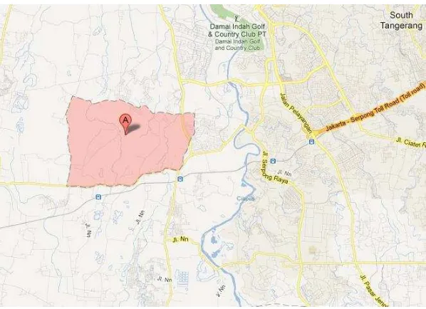 Gambar 4.5. Peta Desa Situgadung dalam Wilayah Kabupaten Tangerang 