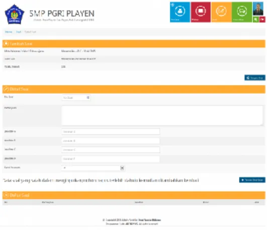 Gambar 4.1 Form Tambah Soal Online 
