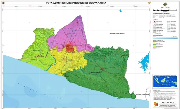 Gambar 4.3. Peta Administrasi Provinsi Daerah Istimewa  Yogyakarta 