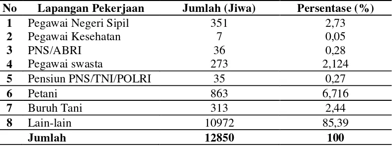 Tabel 7. Umur Petani Responden di Desa Sei Mencirim Berdasarkan Tahun 2013 