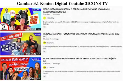Gambar 3.1 Konten Digital Youtube 2ICONS TV 