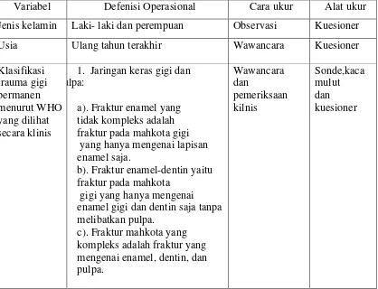 Tabel 3. Defenisi Operasional 