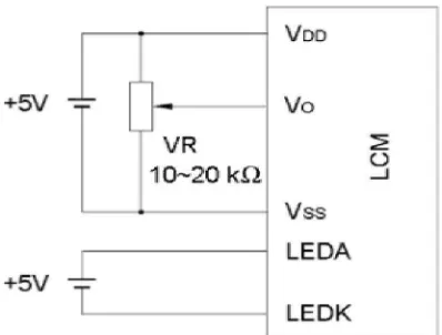 Gambar 2.12 Hubungan Power Supply ke LCD[15] 