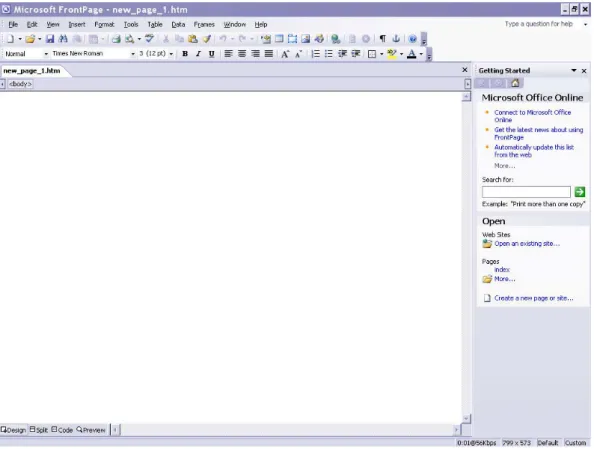 Gambar 2.2  Lembar kerja Microsoft Frontpage 2003 