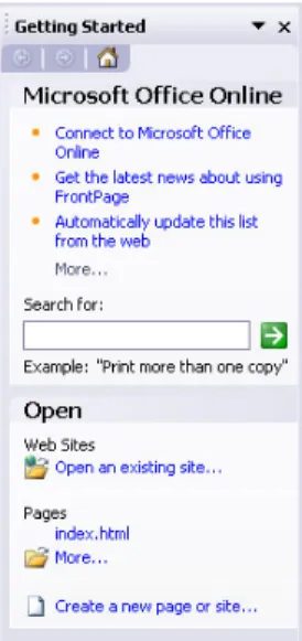 Gambar 2.1 Tampilan Task Pane dengan pilihan Getting Started 