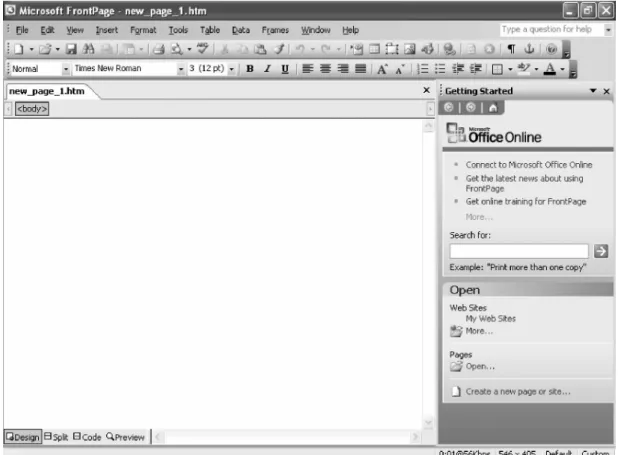 Gambar 2.2 Lembar Kerja Microsoft Frontpage 2003