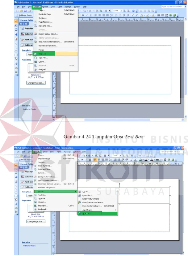 Gambar 4.24 Tampilan Opsi Text Box 