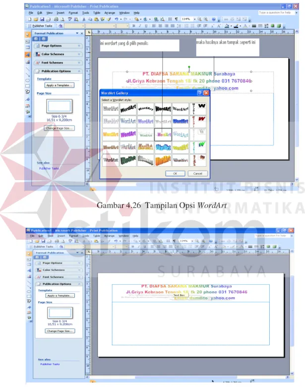 Gambar 4.26  Tampilan Opsi WordArt 