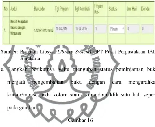 Gambar 15  Data peminjam buku. 