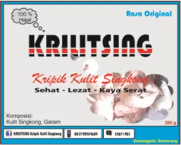 Gambar 1. Label merek Krilitsing Kripik Kulit Singkong (Penulis,2015)