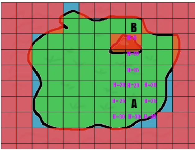 Gambar 4: ilustrasi wilayah dengan node yang sudah ditandai. 