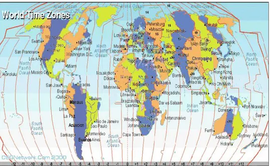 Gambar 4 : Pembagian zona waktu dunia