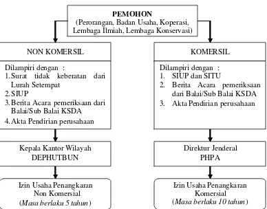 Gambar  3. Prosedur perizinan penangkaran satwa liar dan tumbuhan alam berdasarkan SK Dirjen