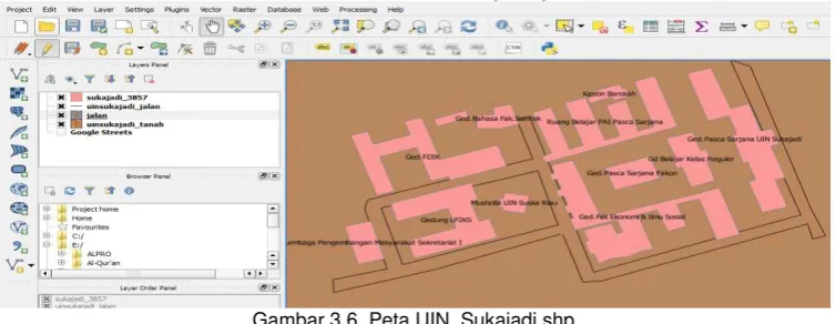 Gambar 3.6  Peta UIN_Sukajadi.shp 