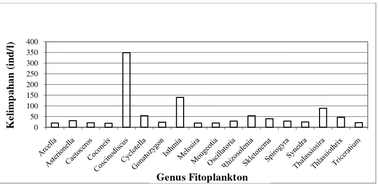 Gambar 6. Perbandingan Kelimpahan Genus Fitoplankton Stasiun 1 