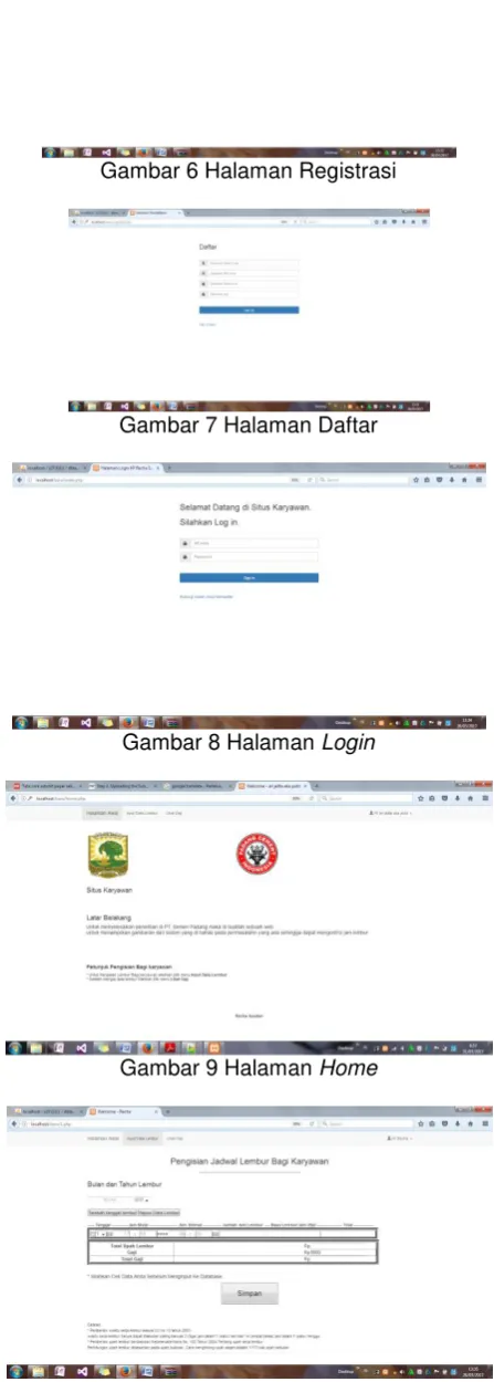 Gambar 10 Halaman Input Lembur 