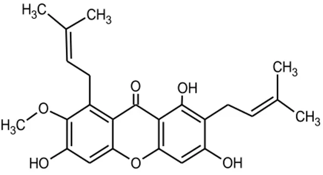 Gambar 1. Struktur kimia α-mangostin 