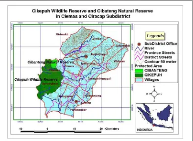 Figure 3.1.  Study area, is included Ciemas and Ciracap Subdistrict of Sukabumi Province 